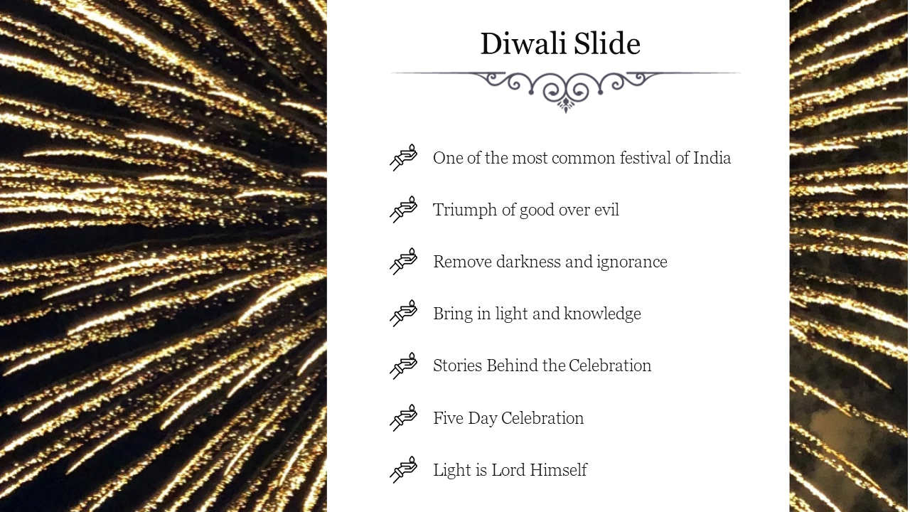 Free - Stunning Diwali Slide PowerPoint Template With Crackers